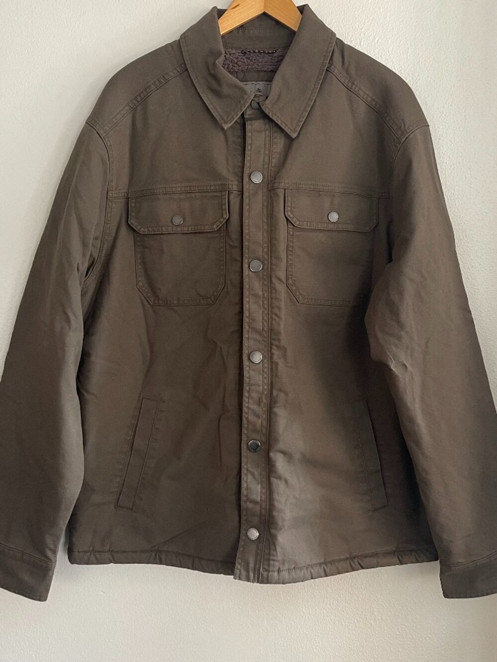 NWOT Royal Robbins Sherpa Lined Canvas Shacket Jacket Men’s L Brown